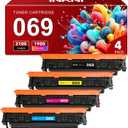 InkNI Compatible Toner Cartridge Replacement for Canon 069 069H Toner Cartridge Set use with Canon imageCLASS MF753Cdw MF751Cdw LBP674Cdw LBP673Cdw LBP674Cx MF752Cdw MF756Cx Printer(BCMY 4 Pack) (069-4 Pack Black Cyan Magenta Yellow)