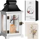 Memorial Lantern - Bereavement Sympathy Gifts for Loss of Loved One Mother Father, Thoughtful Funeral Gifts in Memory of Loved One with LED Candle (Those We Love Dont Go Away White)