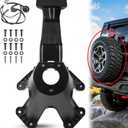 Dasbecan Spare Tire Holder Bracket Tire Carrier Rack Compatible with Jeep Wrangler JK 2007-2018 Replaces# 55397217AJ 68048581AA, High Center Mount 3rd Third Brake Light Assembly with Line,Black
