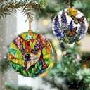 2 x Chihuahua Ornament, Dog Christmas Ornament  Christmas Tree Decor, Holiday Decoration, Stocking Stuffer, Festive Gift Idea, Gifts for Dog Lover, Friends, and Family