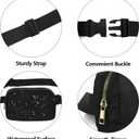 Waist Belt Bag Fashion Fanny Women and Men Gift Waist Pack With Adjustable Strap For Travel Running Hiking Walking Black+Light Purple