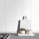 SUNWINGS Chevron Backsplash Tile for Kitchen Peel and Stick, White Arrow Stone Composite Stick on Tiles Self Adhesive Mosaic Wall Tile for Bathroom, 10 Sheets