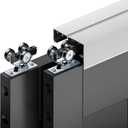 4FT Bypass Door Hardware, Closet Door Track Kit, Top-Mounted Style, Made of Heavy Duty Aluminum, Smoothly and Quietly, for 2 Doors System - Fit Min Door Panel Width of 24.5in, Silver