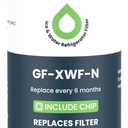 GLACIER FRESH Water Filter Compatible with XWFE (Built-in CHIP), Replacement for GE XWFE, XWF Refrigerator Water Filter NSF/ANSI 42 Certification Pack of 1