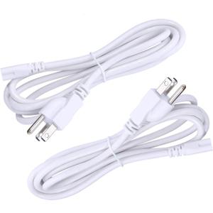 4ft US Plug Power Cable Wire for T5 T8 Double End 3Pin LED Tube, Extension Cord for Integrated LED Tube Light Bulb, White Color 5PACK