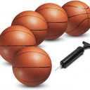 Mini Basketball Set for Kids - 6 Inch (5 Pack) w/Hand Pump - Small Size Indoor Mini Hoop Balls for Toddlers - Over The Door Basketball Games, Indoor & Outdoor, Small Hoops, Pool Play & Party Favors (Orange)