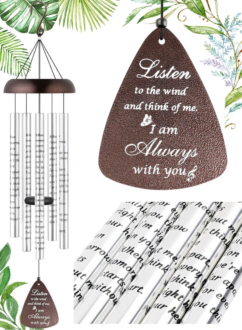 Sympathy Gift Wind Chimes for Outside - Memorial Wind Chimes for Loss of Loved One Mother Father, Memorial Gifts in Memory of Loved One, Breavement Gifts for Condolence Remembrance, Bronze (32'')