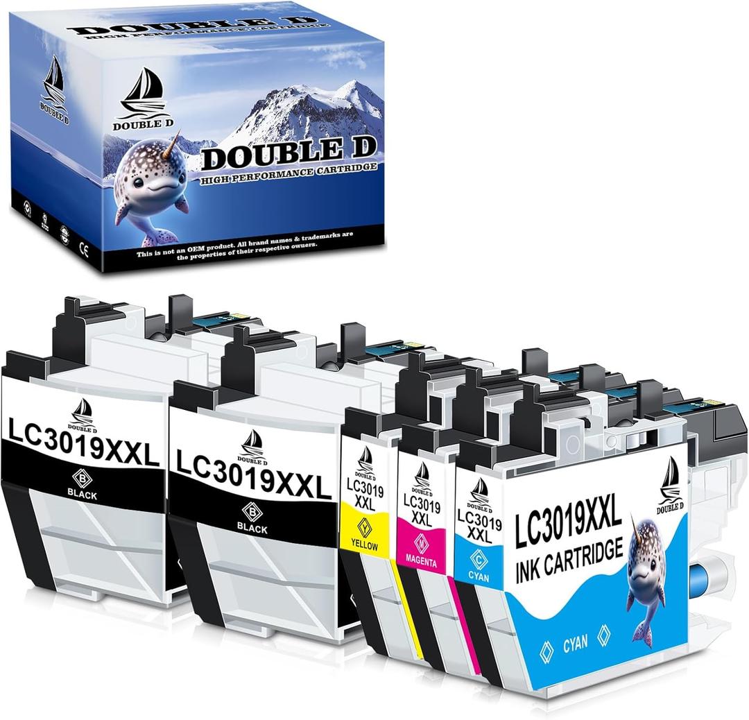DOUBLE D LC3019XL Compatible Ink Cartridges Replacement for Brother LC3017 LC3019 XL Super High Yield for Brother MFC-J6930DW MFC-J6530DW MFC-J5330DW MFC-J6730DW (2BK, C, M, Y, 5 Pack)