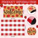 Tinideya 2 Pcs Strawberry Door Mat Fruit Pattern Design Welcome Non Slip Coir Mats Red and White Plaid Floor Layering Doormats Seasonal for Front Porch Entryway Decor(Strawberry), 23.6 x 35.4 Inches