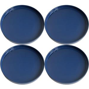 Plant Saucer Pot Tray Planter Saucers 4 Pack 4 inch, 5 6 7 8 9 10 11 12 13 15 Inch for Indoors Outdoor, Durable Sturdy Ceramic Flower Drainage drip Water Tray for Glazed Pots Base ((4.5"/4.1"-Blue)