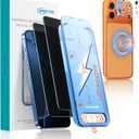 GARYOG 2 Pack Privacy Screen Protector for iPhone 17 Pro Max,25 Anti-Spy Tempered Glass with Camera Protector & Magnetic Ring - Easy Installation | Military-Grade 9H Hardness | Scratch-Resistant.