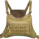 Outdoor Tactical Chest Bag for Men Sports Rig Vest with Pouch Phone Adjustable EDC Travel Pack (Tan)