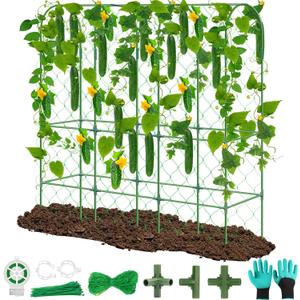 65"48" Upgrade Heightened Cucumber Trellis for Raised Bed, U-Shape Garden Trellis for Climbing Plants Outdoor, Metal Arch Vegetables Trellis, Cucumber Trellis for Fruit Vegetable Flower
