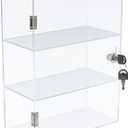 DuvinDD Acrylic Display Case with Lock, Countertop Locking Display Cabinet with Shelves and Door, Clear Acrylic Storage Cabinet Collectibles Showcase, Safe Organizer for Home Office 11.8x5.9x15.7inch (12 x 6 x 16 inch)