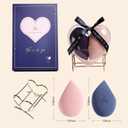 3 x 2PCS Makeup Sponge Set, Makeup Sponges for Foundation Powder Liquid, Cosmetic Sponges for Makeup with Makeup Blender Holder, for Travel Daily Use