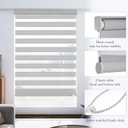 GHV Corded Zebra Blinds for Windows Blackout Dual Layer Privacy Shades for Indoor Windows Light Control for Day and Night Home Office (Gray, 36 in(W) x 64 in(H))