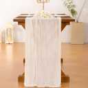 Cheesecloth Table Runner White Fall Boho Wedding Birthday Party Home Decor, 10ft X 6pcs