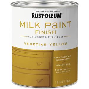 Rust-Oleum 334195-2PK Milk Paint Finish, Quart, Venetian Yellow, 32 Fl Oz (Pack of 2)