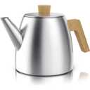 SUSTEAS Stove Top Whistling Tea Kettle - Food Grade Stainless Steel Teakettle Teapot with Cool Touch Ergonomic Handle, With 1 Silicone Pinch Mitt Included, 2.64 Quart(BLACK)