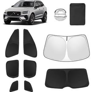 8pcs Car Window Shades for Volvo XC60 2018-2024 2025 Accessories,Windshield Side Rear Full Sunshade,Sun Visor UV Blocking, Privacy Protection and Blackout for Camping Outdoor