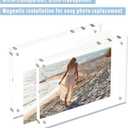 HELPLEX Acrylic Frame, 5 Pack 3.5x5 Acrylic Picture Frames, 20mm Thicker Frameless Clear Double Sided Magnetic Frame, Free Standing Desktop Display