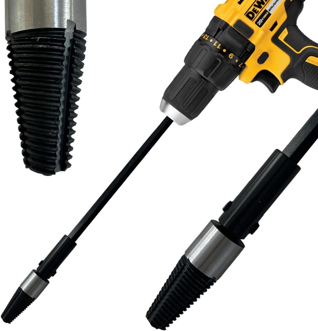 SpeedQueen Professional Sprinkler Nipple Extractor Ez-Out Fitting Removal Tool Drill Powered Speed Remove Broken Risers in Seconds ~1/2" & 3/4" ~QuadSplit Teeth Precision CNC Machined