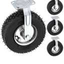 10 Inch Pneumatic Casters Set of 4 (2 Swivel/2 Rigid),Heavy Duty Casters,Tolerable 1300 LBS,Rubber Knobby Tread for Workbench, Cart, Trolley,Wagon and Shelves