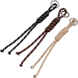 paracord Charm Bag Keychain AccessoriesRope Bag Charms for Handbag Y2k Accessories Purse Hanging Ornament (Coffee Brown+ Cream +Black)