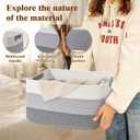 4 Pack Large Storage Basket for Organizing, 17.5"x13"x7" Woven Basket for Shelves, Closet Cube Storage Bins with Wrapped Handle, Cotton Rope Baskets for Kitchen, Clothes, Toys(Gradient Grey)