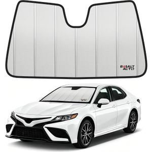 Windshield Sun Shade Deluxe Compatible for 2018-2024 Toyota Camry Sedan Silver Reflective 6 Layers Accordion-Folding Front Sun Visor