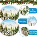 2 x ceiba tree Christmas Oval Paper Plates 30Pcs Bulk Snowflake Paper Platter Disposable Snow Winter Forest Green Pine Tree Dinnerware Winter Frost Dinner Plates for Home Holiday Party Favors Supplies