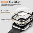 Amizee 2 Pack Case Compatible with Apple Watch Series 9 8 7 45mm Case with Built-in Screen Protector, Hard PC Case Straight Edge Ultra Thin Anti-Scratch Protective Cover for iWatch (Starlight)