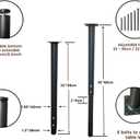 Jahof Adjustable Table Legs 22-36 inch (55-90 cm), 42/38 mm (4, Black)