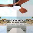 34-Inch Wet-Rated Outdoor Ceiling Fan with Light, Walnut Wood Blades