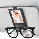 New 2 in 1 Sunglass & Photo Holder for Car, Strong Magnetic Leather Sunglasses Holder, Car Visor Picture Holder Clip, 2026 Upgraded No Fall No Slide Car Visor Accessories (Black)
