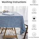 Waterproof Linen Tablecloths Rectangle Dining54"x86" Dirty Blue | Cotton Linen Wipe Clean Indoor & Outdoor Dining Table Cover for Buffet Party and Banquets, Wrinkle Resistant