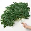 24Pcs Artificial Italian Ruscus Greenery Stems,Silk Greenery Plants Spray Faux Green Leaf Garland Branches Hanging Green Spray Decoration for DIY Wedding Arch, Bouquet,Home Decor