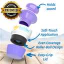 Solar Buddies Sunscreen Applicator - Single Purple - Refillable Roll on Sponge Sunscreen, Suncream & Lotion Applicator For Kids, Adults & Families - Holds 3.4fl oz, Perfect Size for Travel
