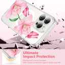 OOK Magnetic Case for iPhone 14 Pro Case Cute Flower Butterfly Design with 2 PCS Screen Protector [Compatible with MagSafe] for Girls Women Floral Clear Slim Phone Cover-Pink Lily Flower