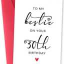 3 x Bestie 30th Birthday Card, 30th Birthday Card for Her Women Best Friend, 30th Birthday Gifts for Sister Female Friend, To My Bestie On Your 30th Birthday