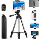 MACTREM 67" Tripod Stand for iPad iPhone Tablet Camera with 2 in 1 Mount & Wireless Remote, Aluminum Extendable Phone Tripod for Video Recording/Selfies/Live Stream/Vlogging (Grey)