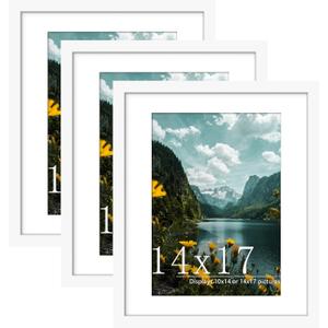 Picrit 14x17 White Picture Frame, Poster Frame for Wall, 3 Pack