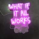 Gdbkabf Neon Sign, What If It All Works Out Neon Signs for Wall Decor  Pink Motivational LED Light for Home, Office, Room  USB Powered Light Up Sign Decorations