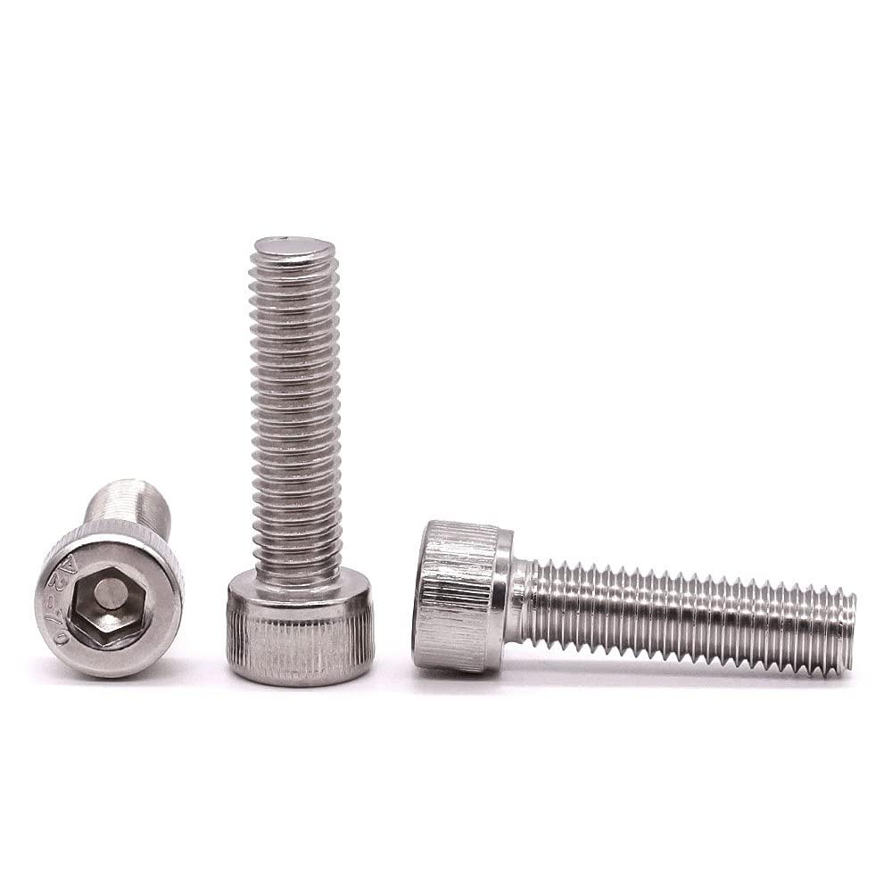 M10-1.5 x 70mm Socket Head Cap Screws Bolts, 304 Stainless Steel 18-8, Allen Socket Hex Drive, Full Thread, Coarse Thread, Bright Finish, 5 PCS