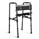 Walkers for Seniors with Seat, Portable Walker with Adjustable Height, 31.4-38.1 Inches, Mobility Aid for Adults, Elderly, and Handicapped, Foldable, Aluminum Frame with Storage Bag, Only 6.6LBS