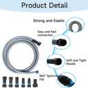 16FT Shop Vac Hose Dust Collection Hose for Home & Shop Vacuum System with 6 Adapters of Woodworking Power Tool and Sander, Compatible with Multi-Brands, Silver Gray Vacuum Hose