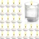 50 Pcs Floating Candles, 1.5 Inch Unscented, Dripless Wax Burning, White Floating Candles for Centerpieces Weddings Party Home Decor