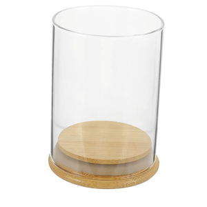 LIFKOME 1set Glass Candle Cover Windproof Candle Holder Tube Shade for Open Flame for Home Decor and Wedding Dinners of Height Base
