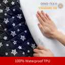 Waterproof Dog Bed Covers Replacement Washable Pet Hair Easy to Remove, Noiseless Quilted Puppy Pet Bed Cover Lovely Black Star Print 27x36 Inches, for Dog/Cat, Cover Only