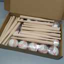 Libima 36 Pcs Baseball Party Favors Mini Baseball Bats and 2" Foam Baseballs Set, 8 Inch Unfinished Wood Small Bats for Painting DIY Sports Theme Birthday Party Supplies Classroom Event Decorations